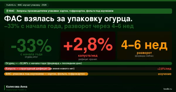 Огурцы −32,99% с начала года: ФАС занялась упаковкой — что изменится на овощной полке